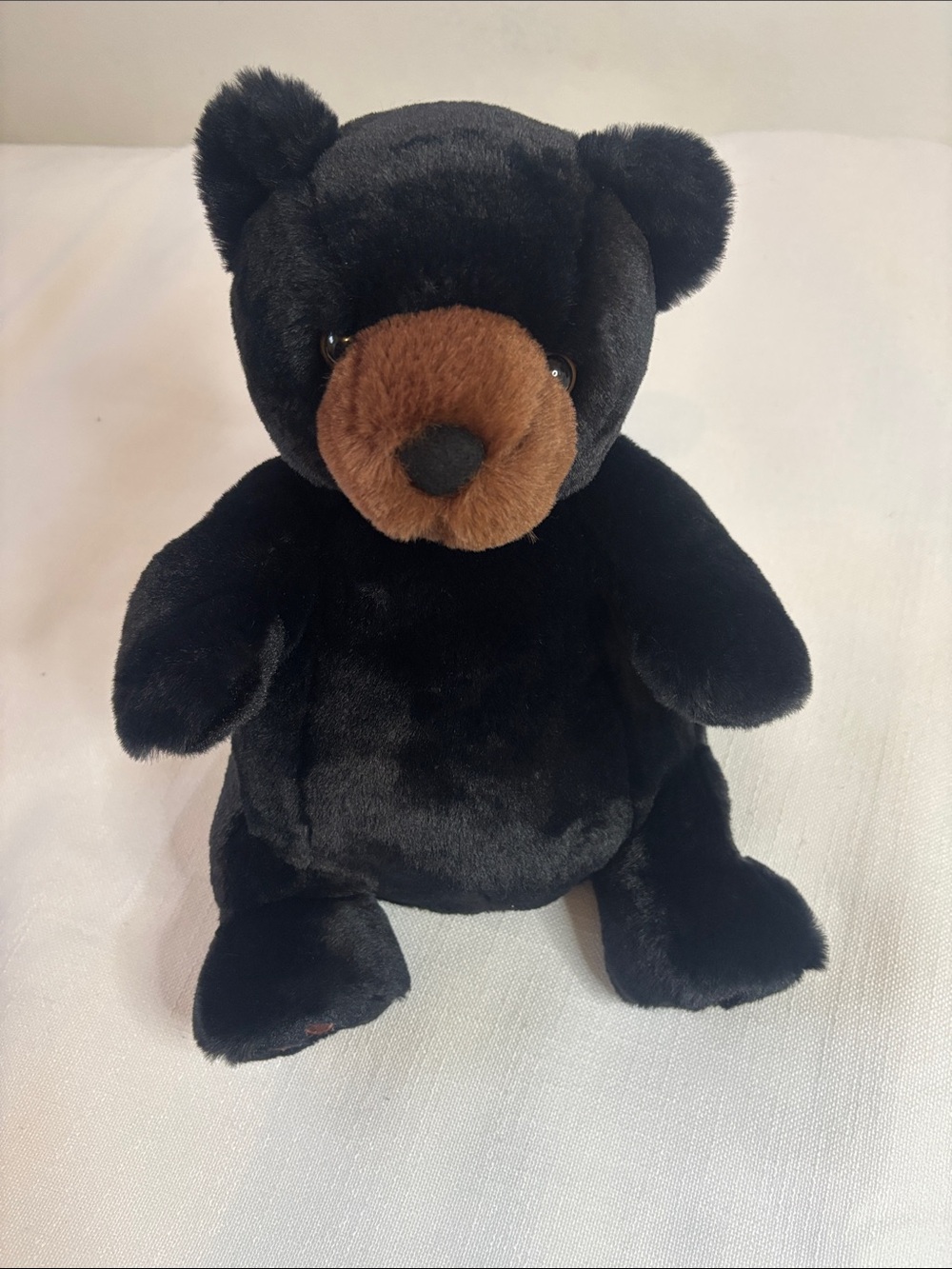 Plush Black and Brown Bear Stuffed Animal - Soft Cuddly Kids Toy